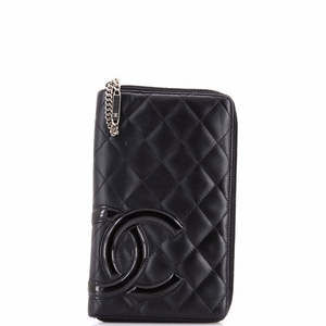 Chanel Cambon Zip Around Organizer Wallet Quilted Lambskin